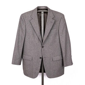 Oscar De La Renta Classic Wool Cashmere Blend Blazer Men's 41R Gray Timeless